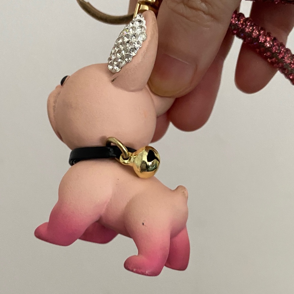 Pink Dog Keychain with Rhinestones - Picture 4 of 6